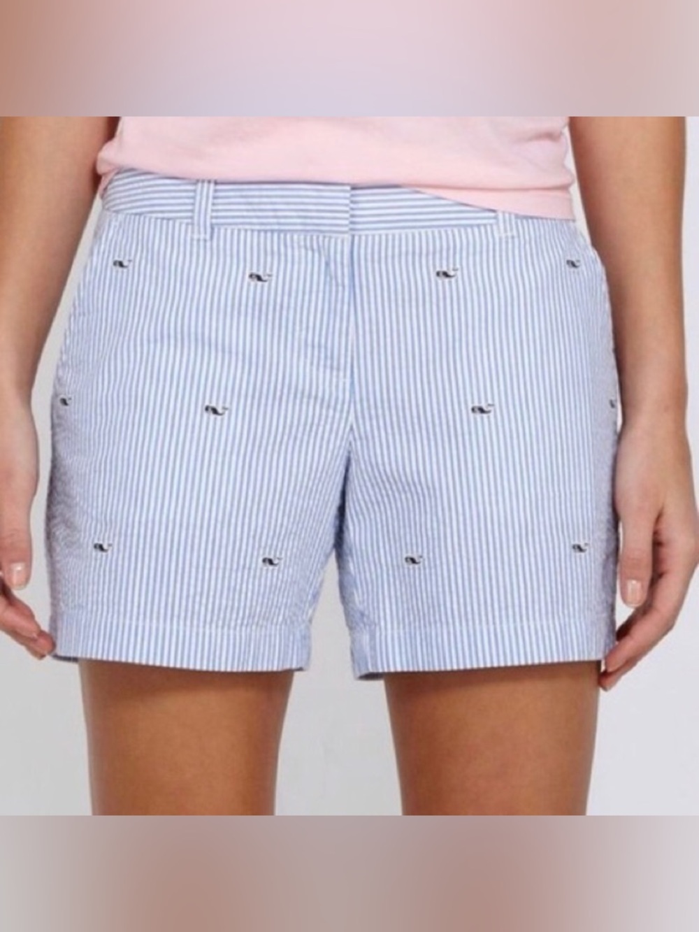 NWT Vineyard Vines seersucker whale embroidered shorts